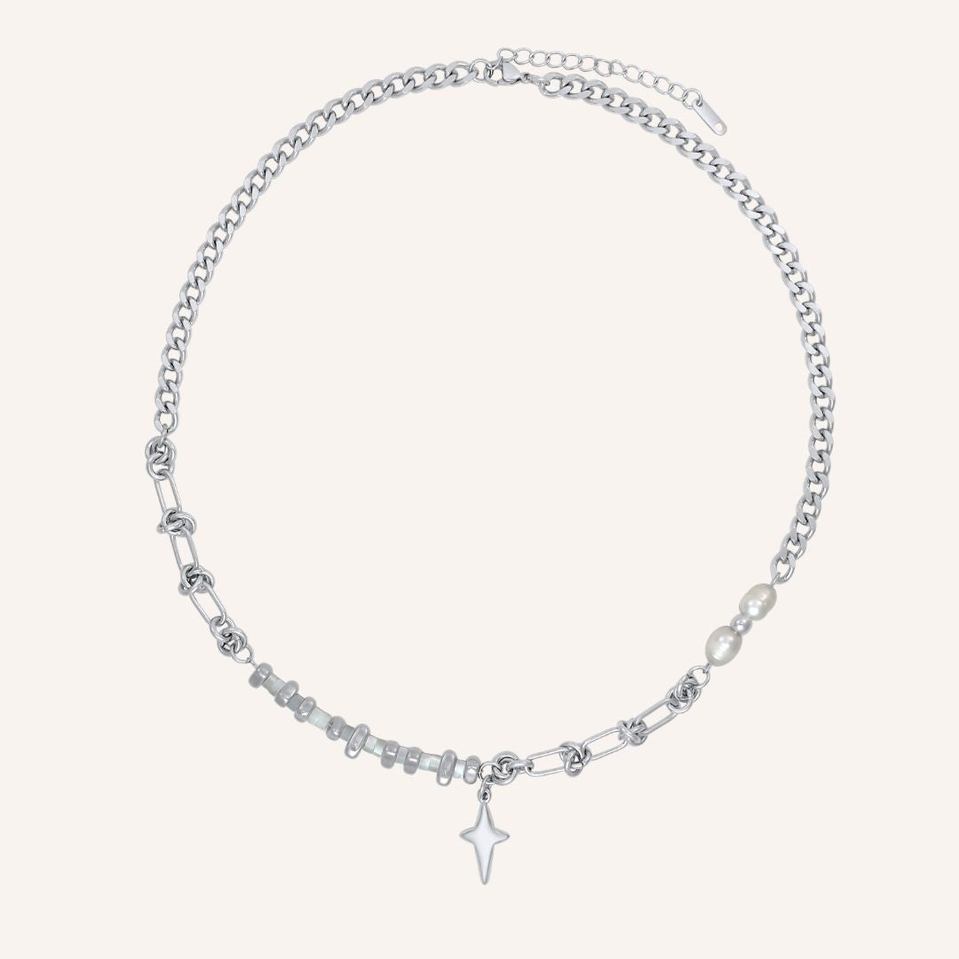 Genro Hybrid Pearl and Shell Star Necklace - BLFX