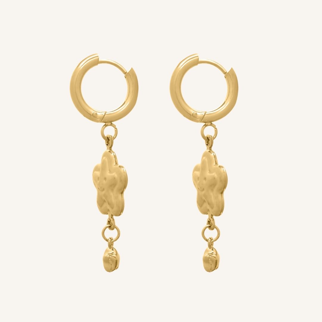Gian Smiley Star Hoop Earring (Gold) - BLFX