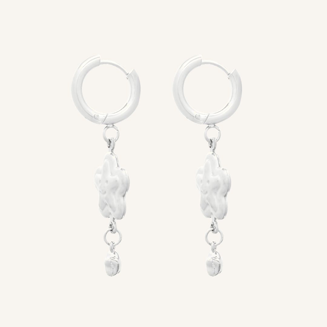 Gian Smiley Star Hoop Earring (Silver) - BLFX