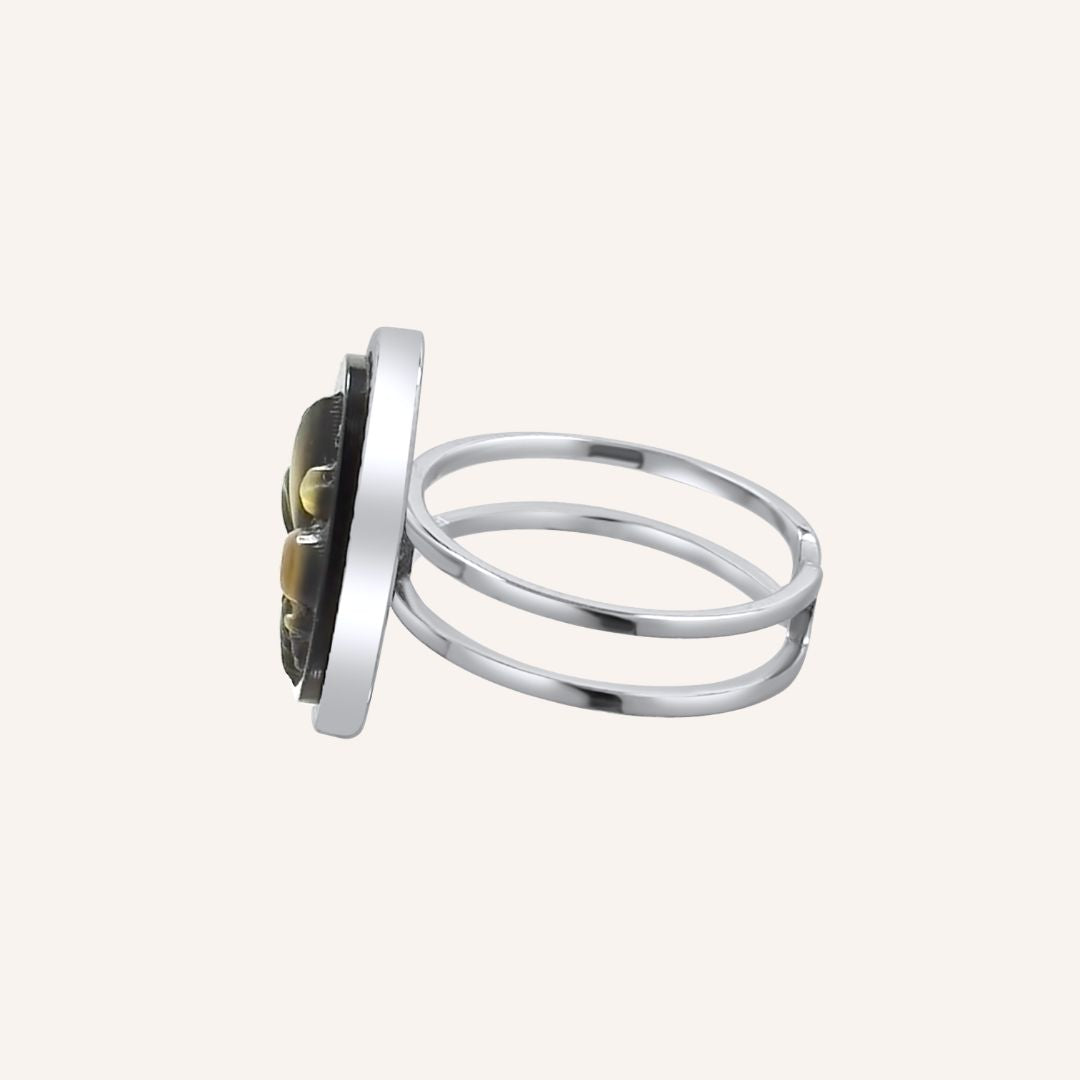 Ginzo Black Shell Ring (Fleur de Lis) - BLFX