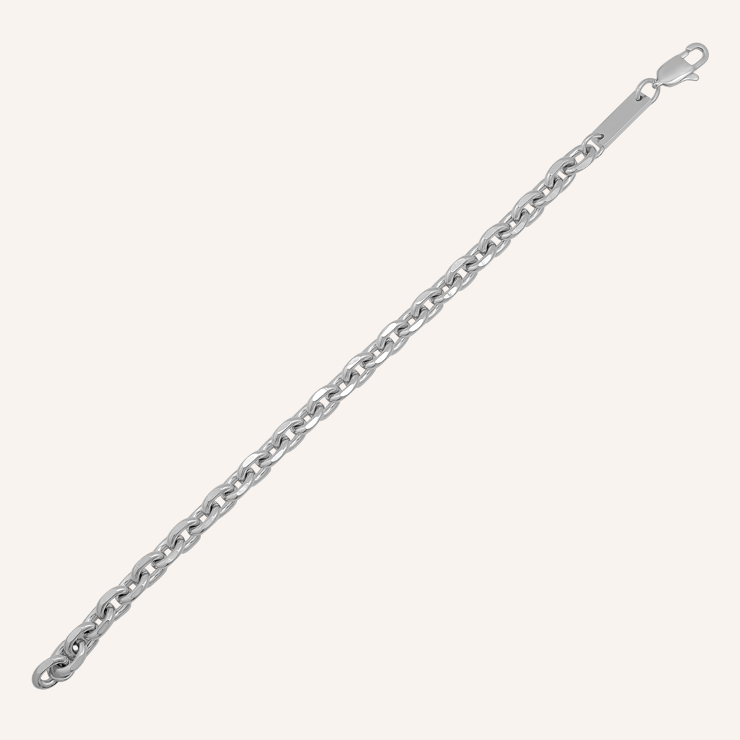 Kaia Alpha Bar Chain Bracelet - Silver