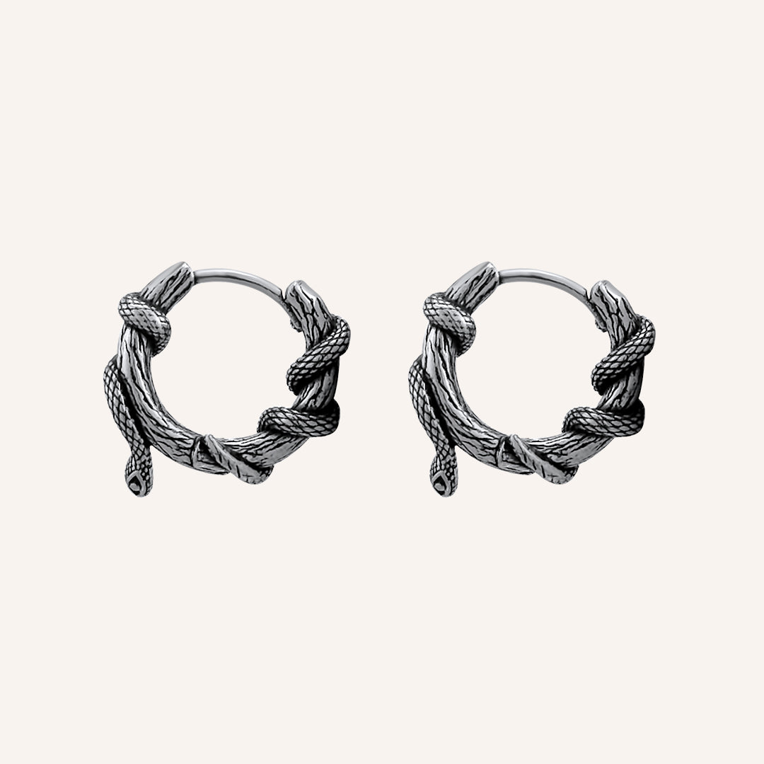 Karter Snake Wrap Hoop Earrings