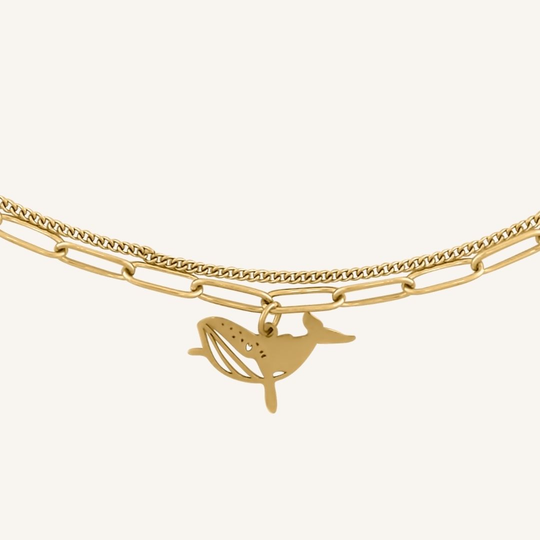 Keiko Whale Layered Bracelet (Gold)