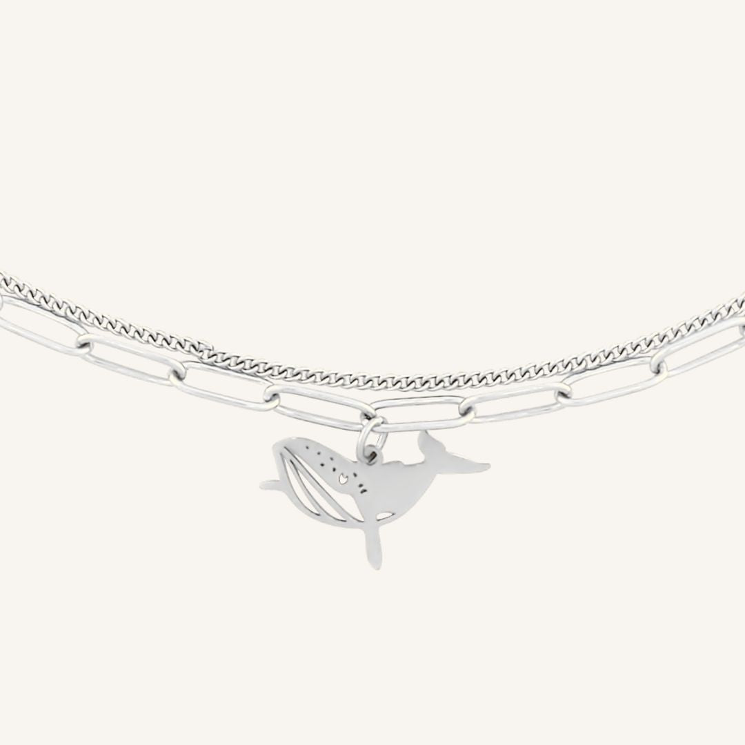 Keiko Whale Layered Bracelet (Silver)