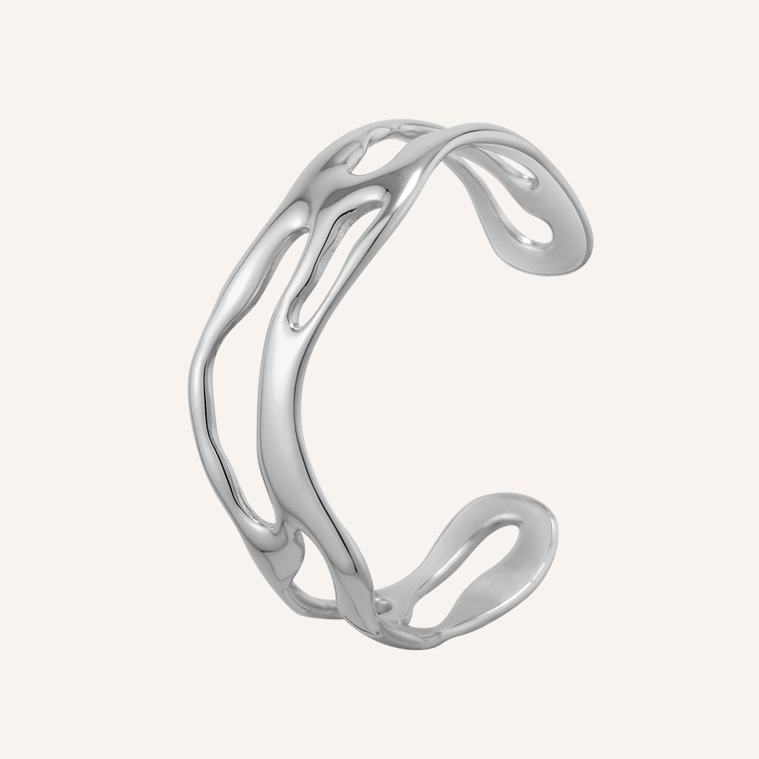 Lennon Lava Drip Cuff - Silver