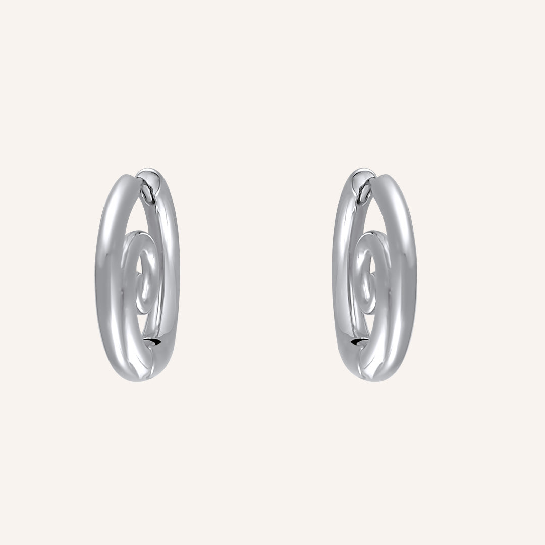 Lucian Spiral Hoop Earring - Silver