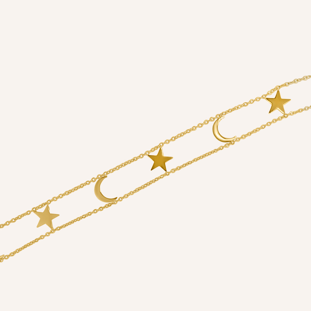 Luna Moon and Star Choker Necklace