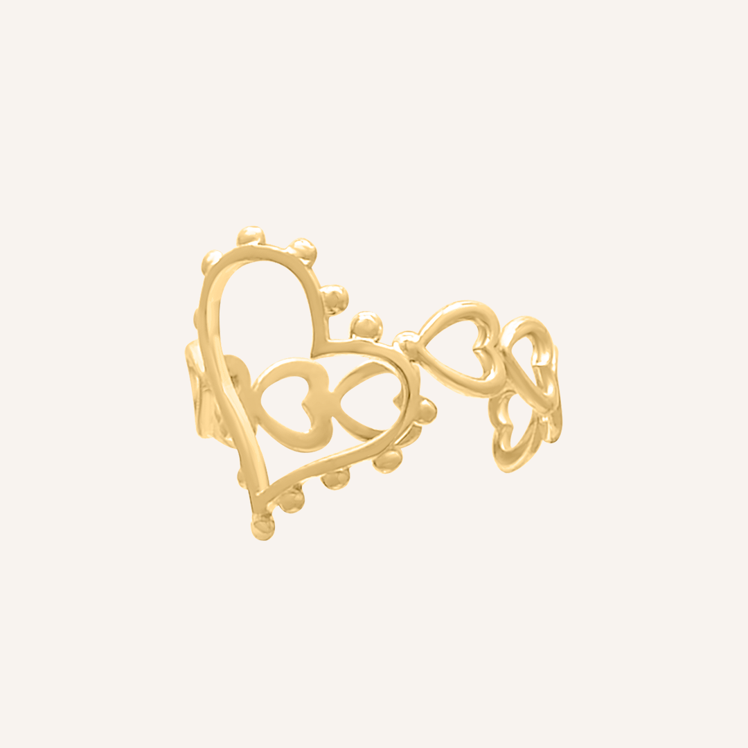 Madge Love Lace Ring - Gold