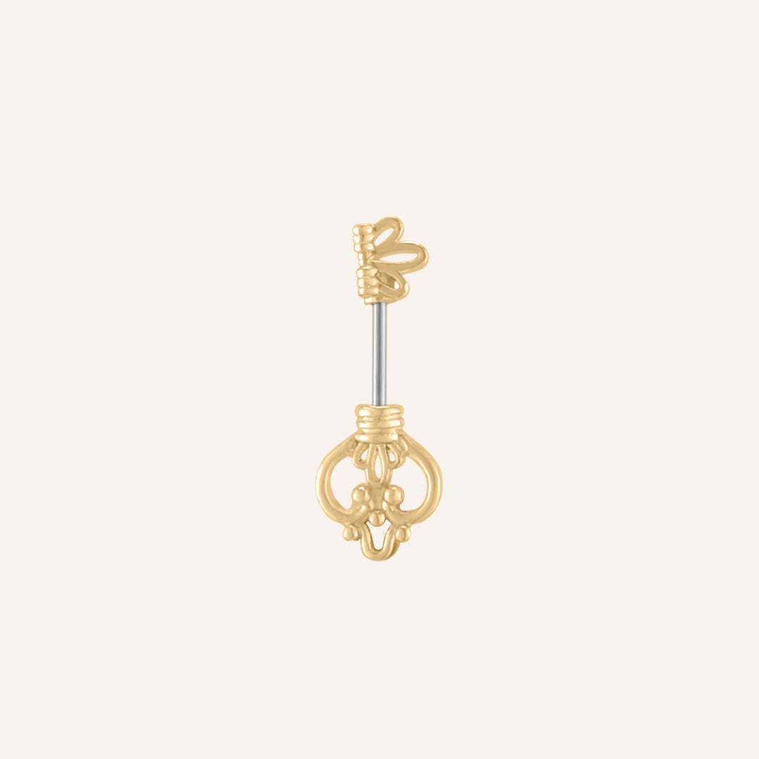 Makayla Key Front and Back Earring - Gold - Single