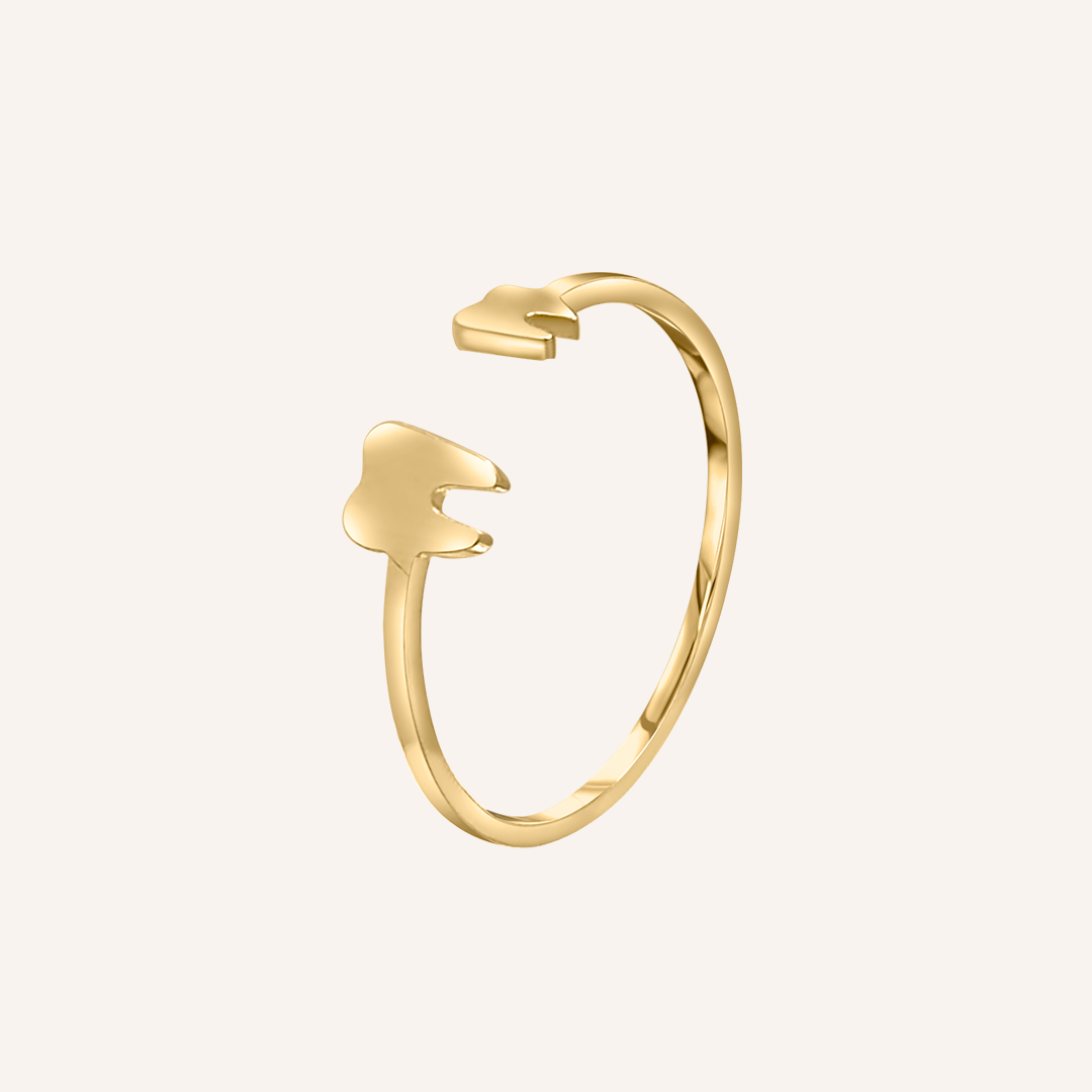 Marlin Tooth Open Ring - Gold