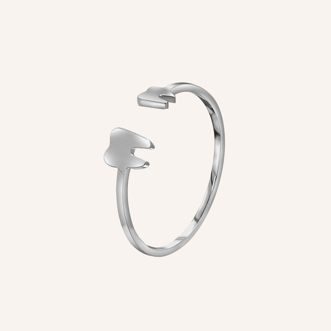 Marlin Tooth Open Ring - Silver