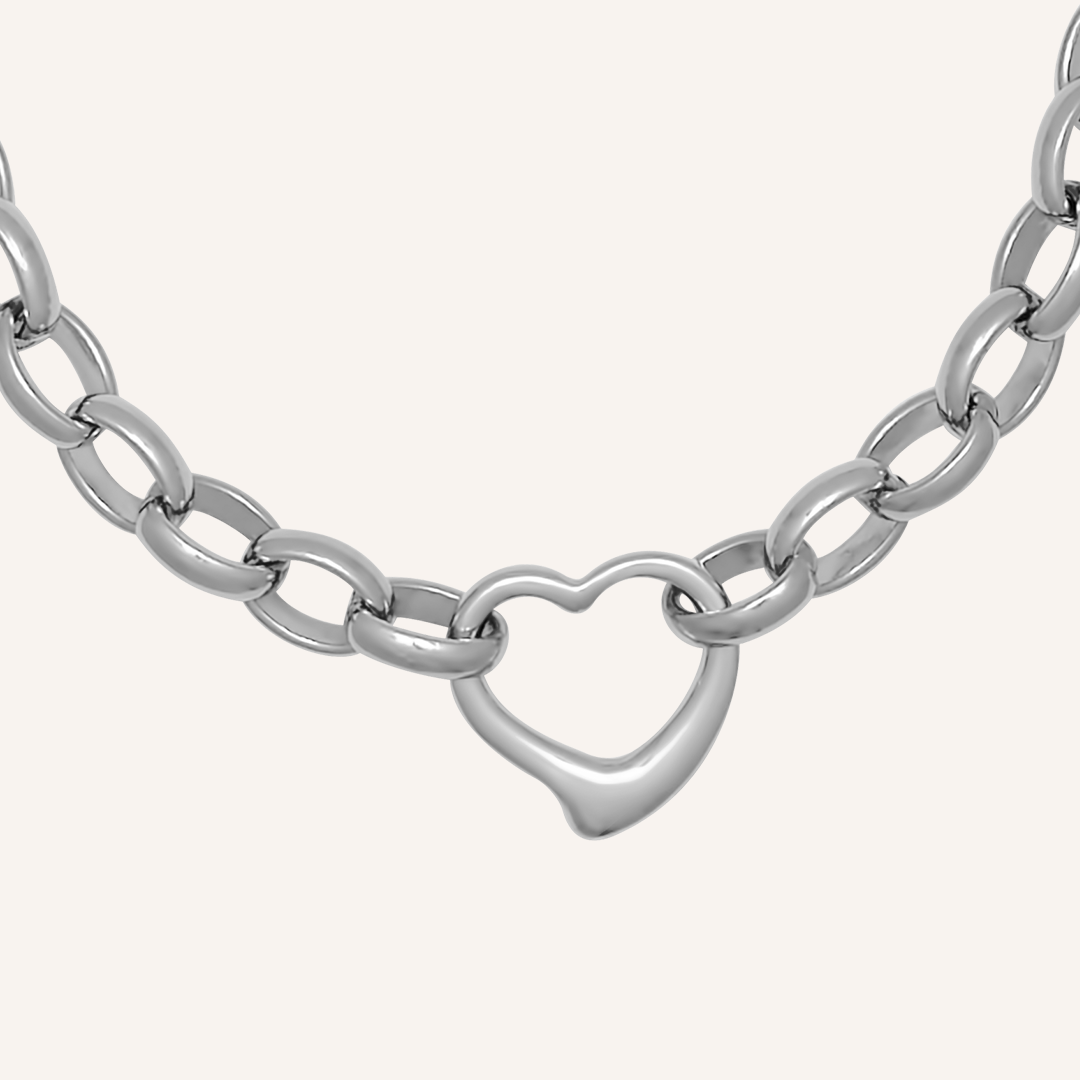 Milan Love Chain Link Bracelet - Silver
