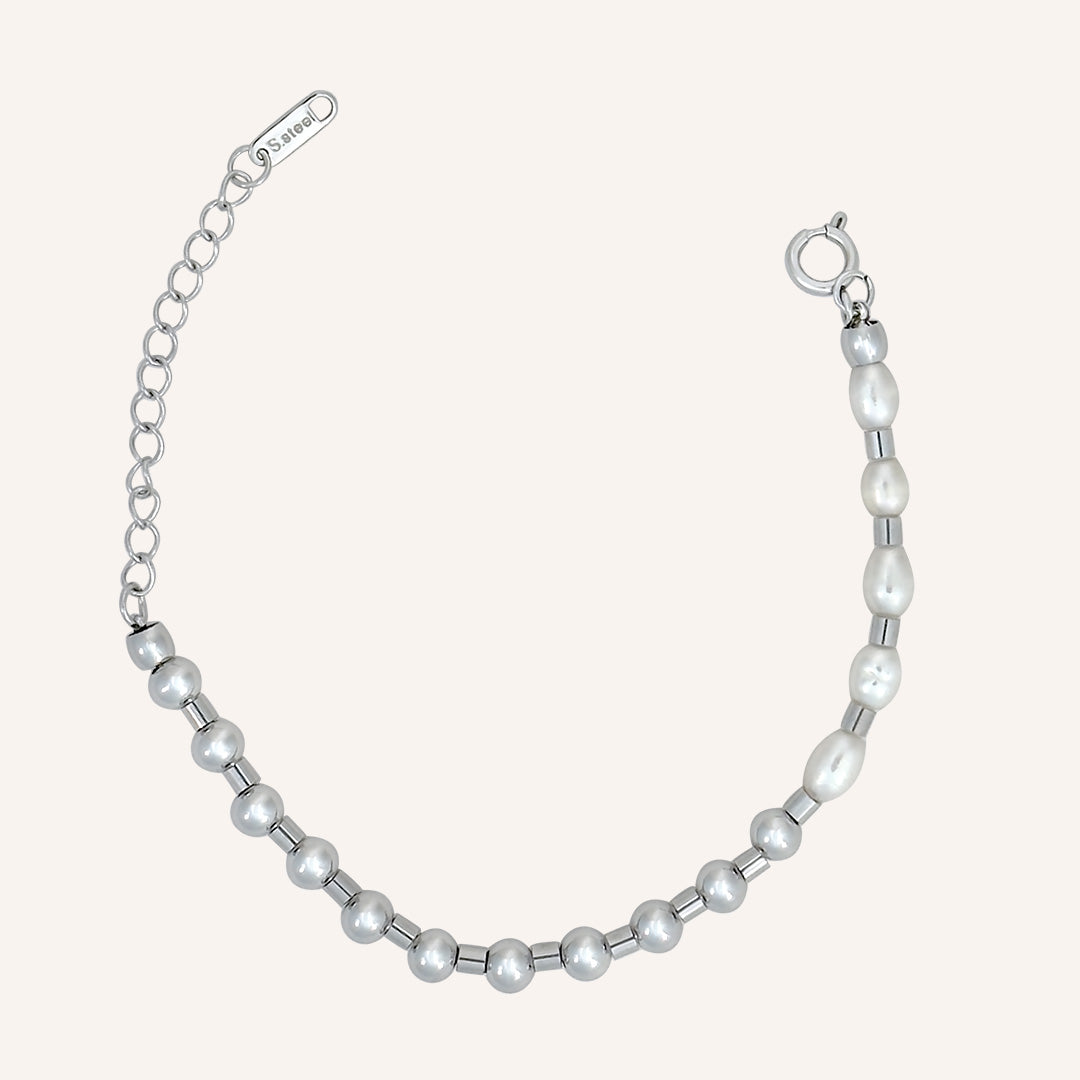 Mireya Pearl and Bead Layered Hybrid Bracelet