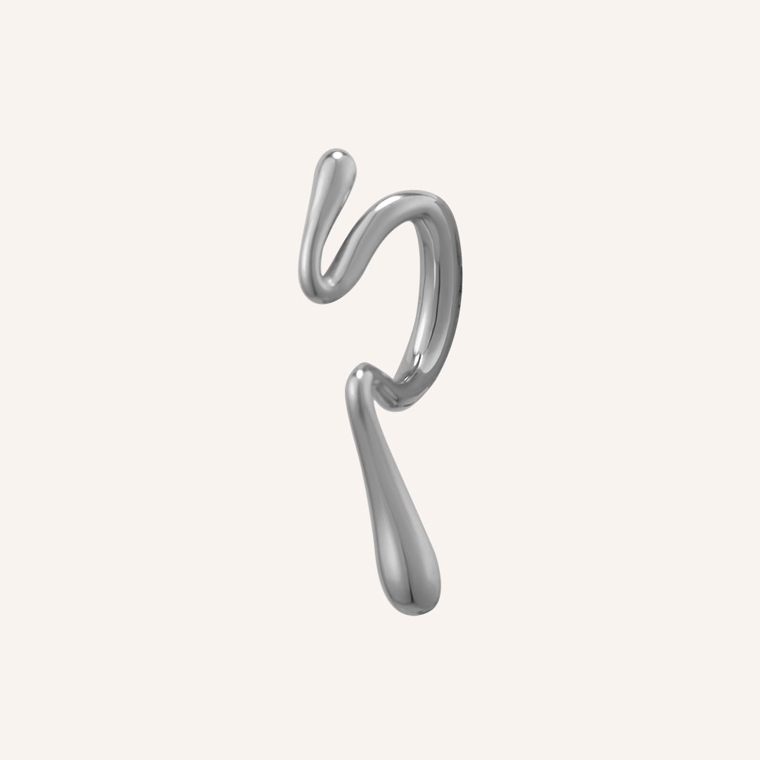 Mirren Lava Ear Cuff - Silver