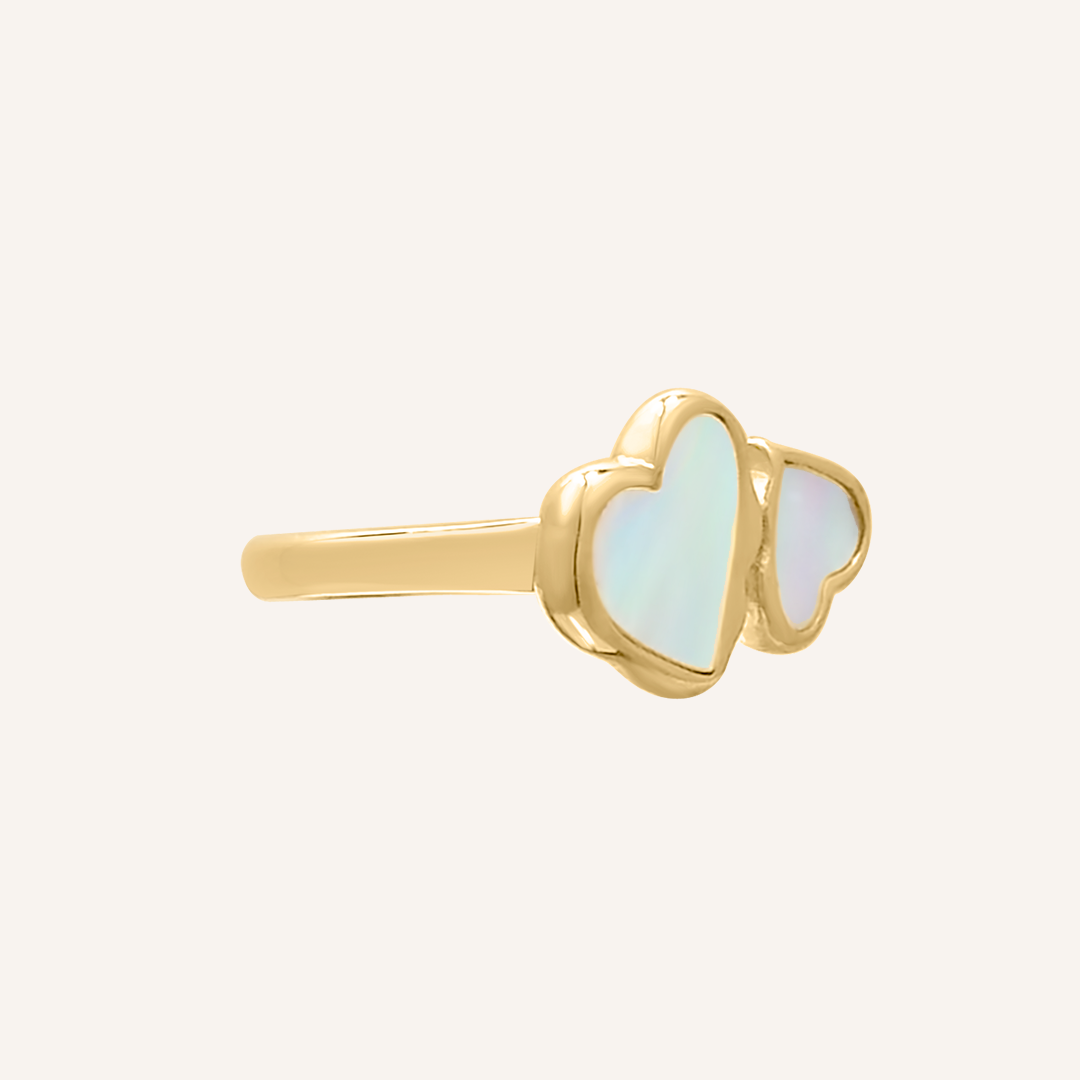 Nuri Seashell Double Love Ring - Gold