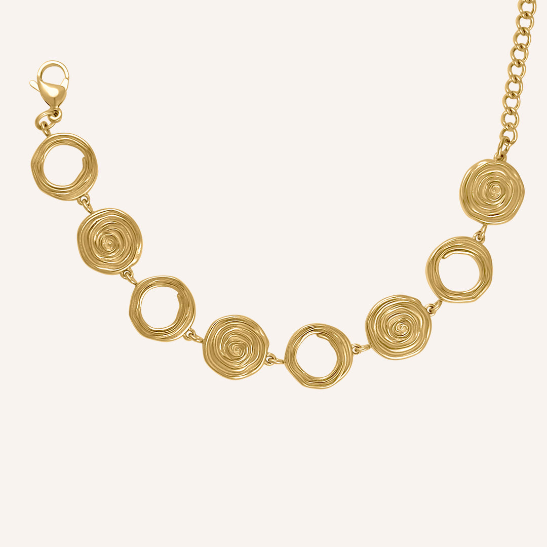 Nyara Spiral Circle Bracelet - Gold