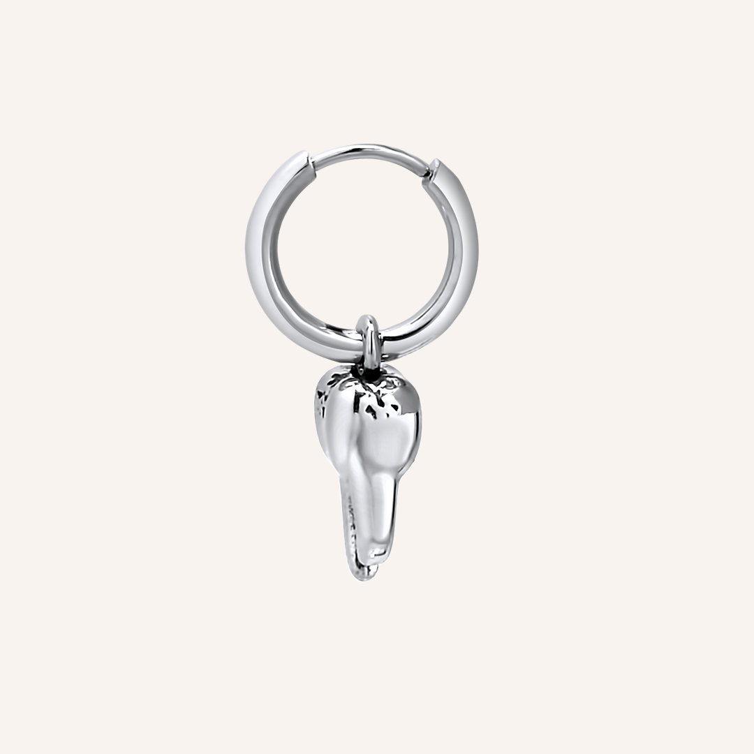 Oak Tooth Hoop Earring - Single