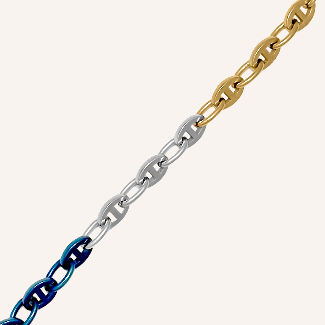 Oakie Her Chain Bracelet - Silver Gold Blue