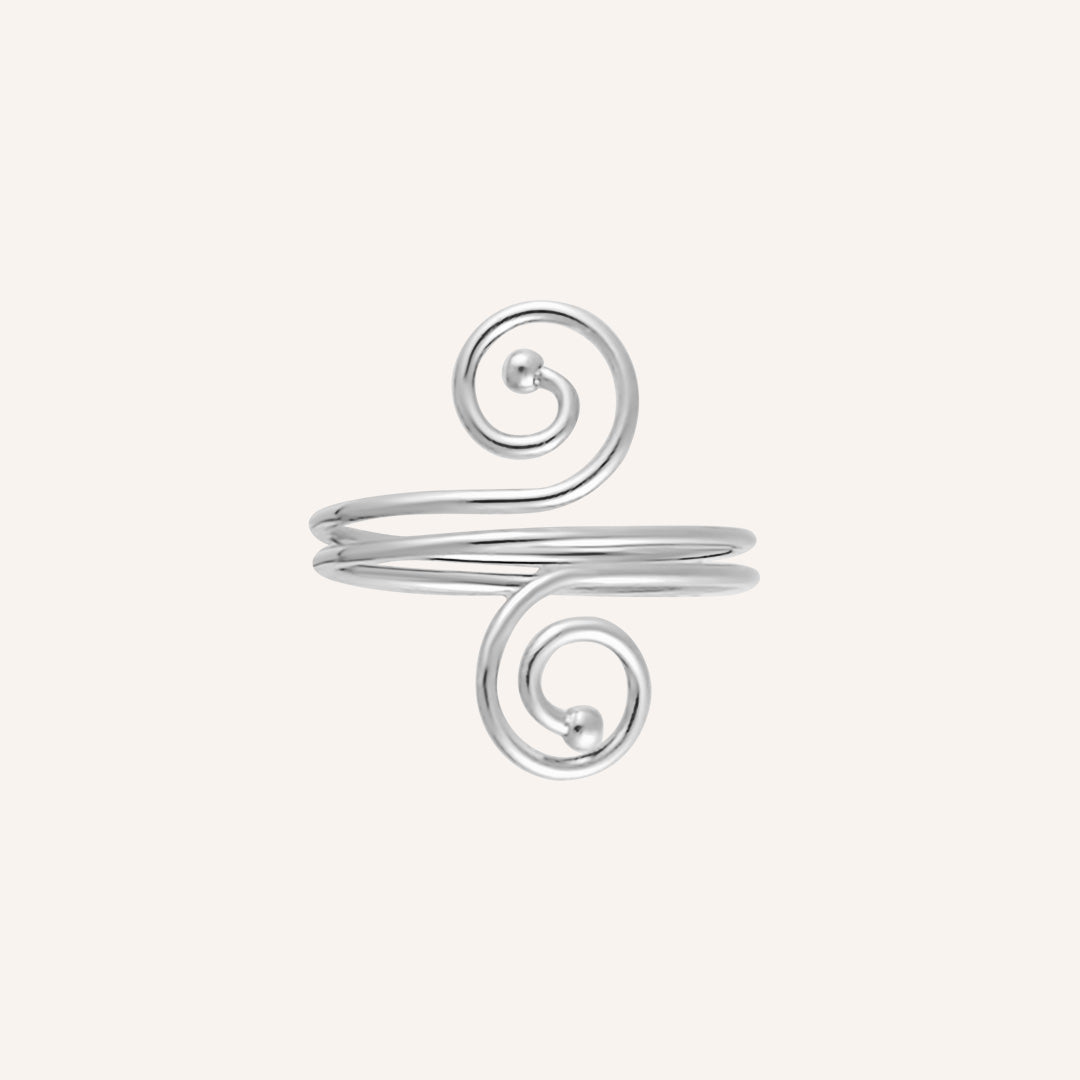 Olivine S Twist Ring - Silver