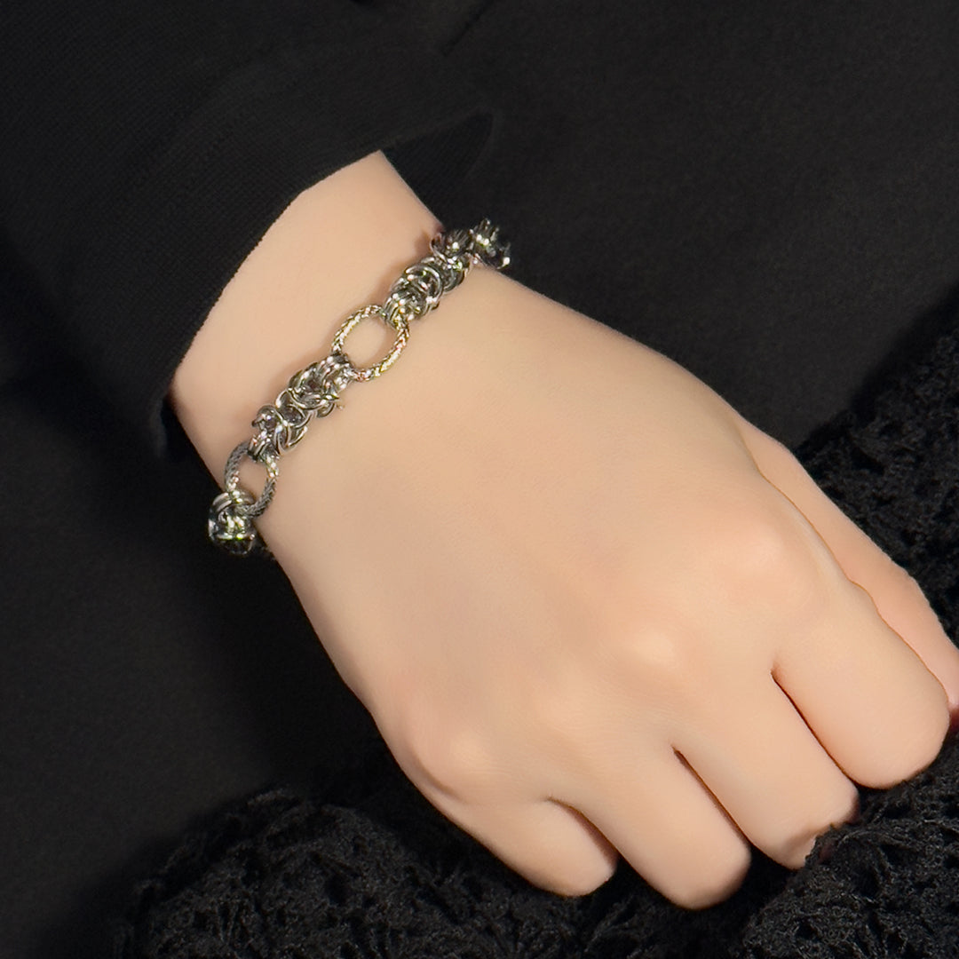 Orion Texture Chain Link Bracelet - Silver