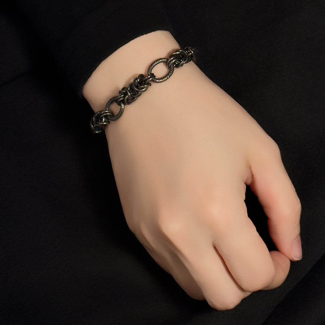 Orion Texture Chain Link Bracelet - Smoke