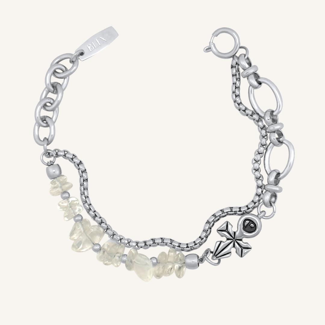 Vyn Hybrid Layered Bracelet (Clear Quartz)