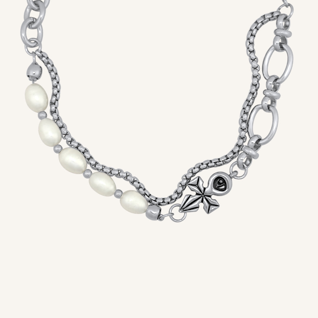 Vyn Hybrid Layered Bracelet (Pearl)