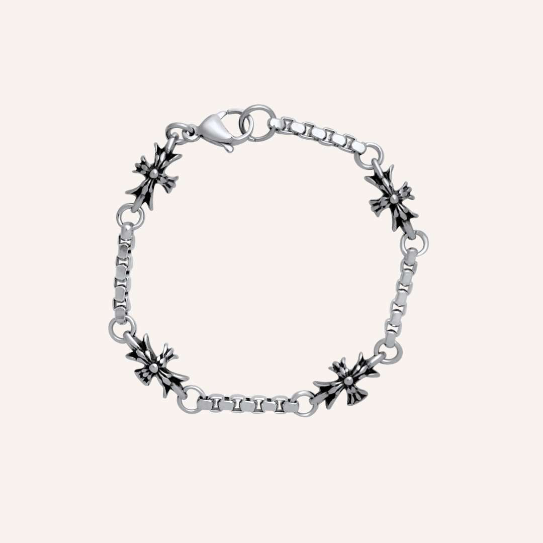 Dax Chrome Cross Barista Chain Bracelet - BLFX