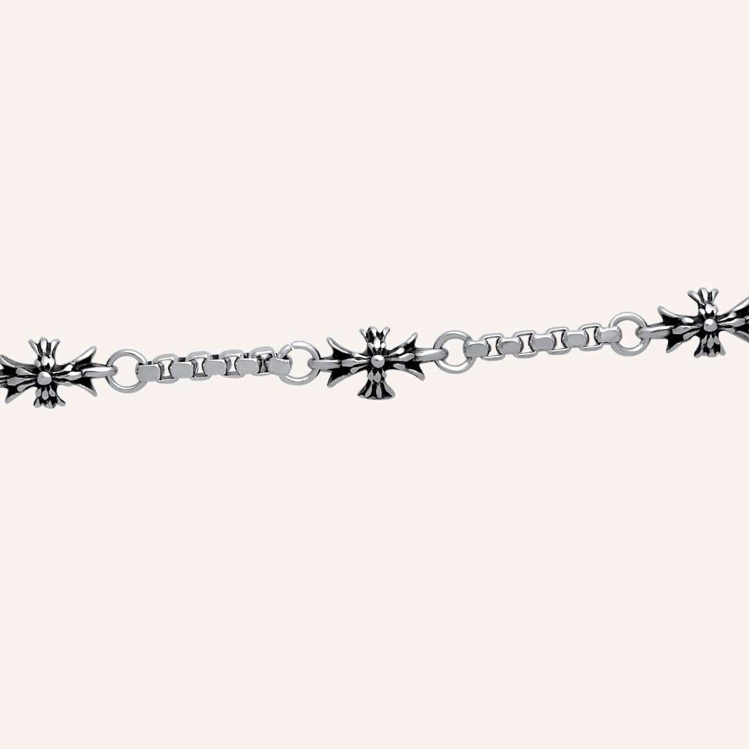Dax Chrome Cross Barista Chain Bracelet - BLFX