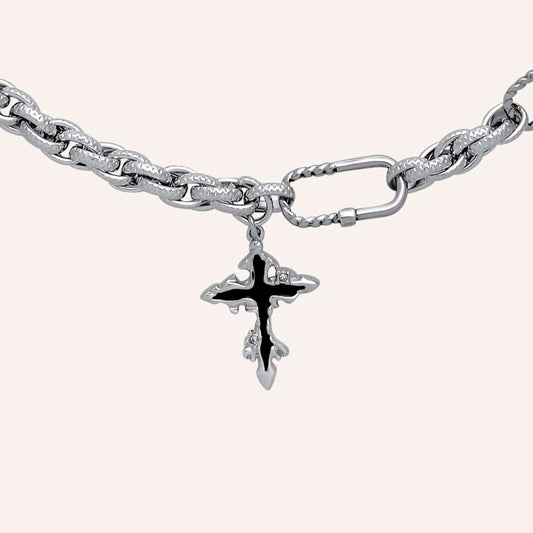 Enzo Hybrid Chain Cross Necklace - BLFX