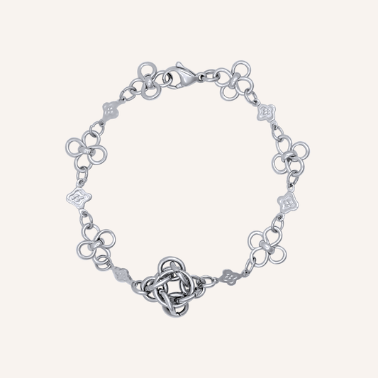 Gio Chainmail Clover Bracelet - Silver