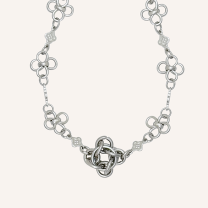 Gio Chainmail Clover Bracelet - Silver