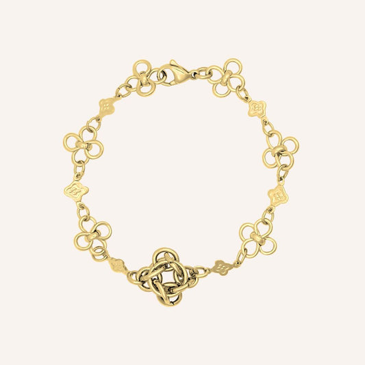 Gio Chainmail Clover Bracelet - Gold - BLFX