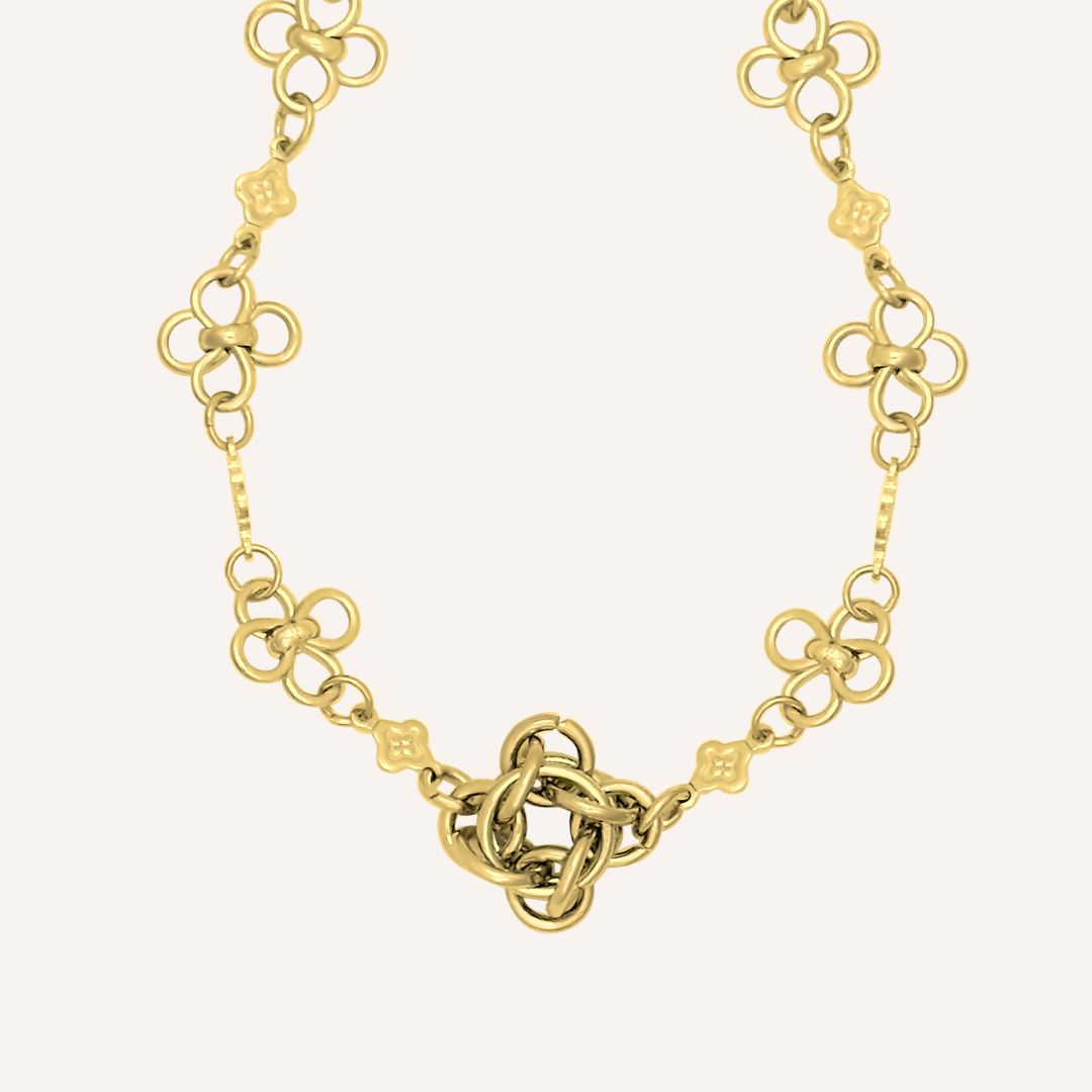 Gio Chainmail Clover Bracelet - Gold - BLFX