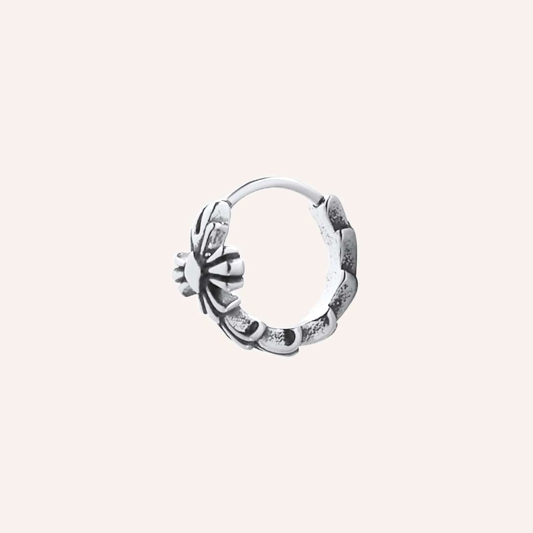 Ansel Chrome Cross Hoop Earring - Single - BLFX
