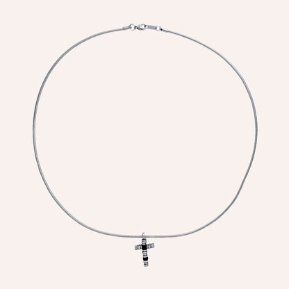 Granger Bead Cross Long Necklace (Black) - BLFX