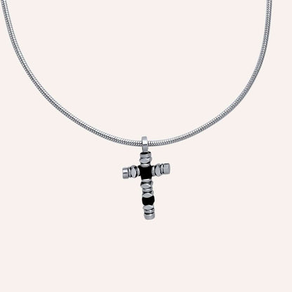 Granger Bead Cross Long Necklace (Black) - BLFX