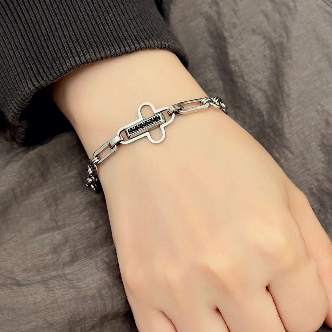 Granville Cross Rhinestone Bracelet - BLFX