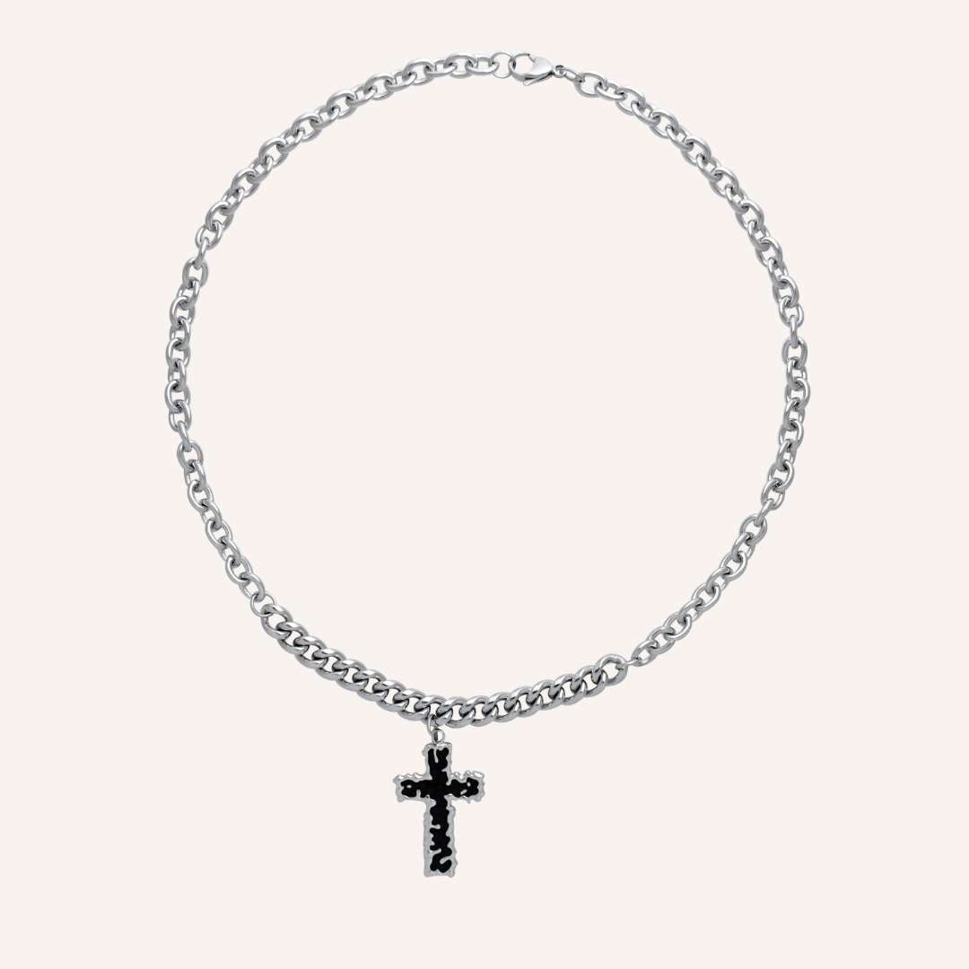 Guthrie Black Cross Chain Necklace - BLFX