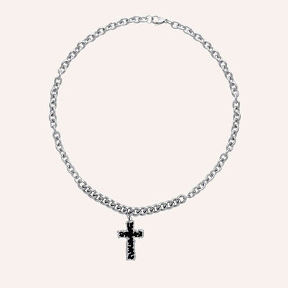 Guthrie Black Cross Chain Necklace - BLFX
