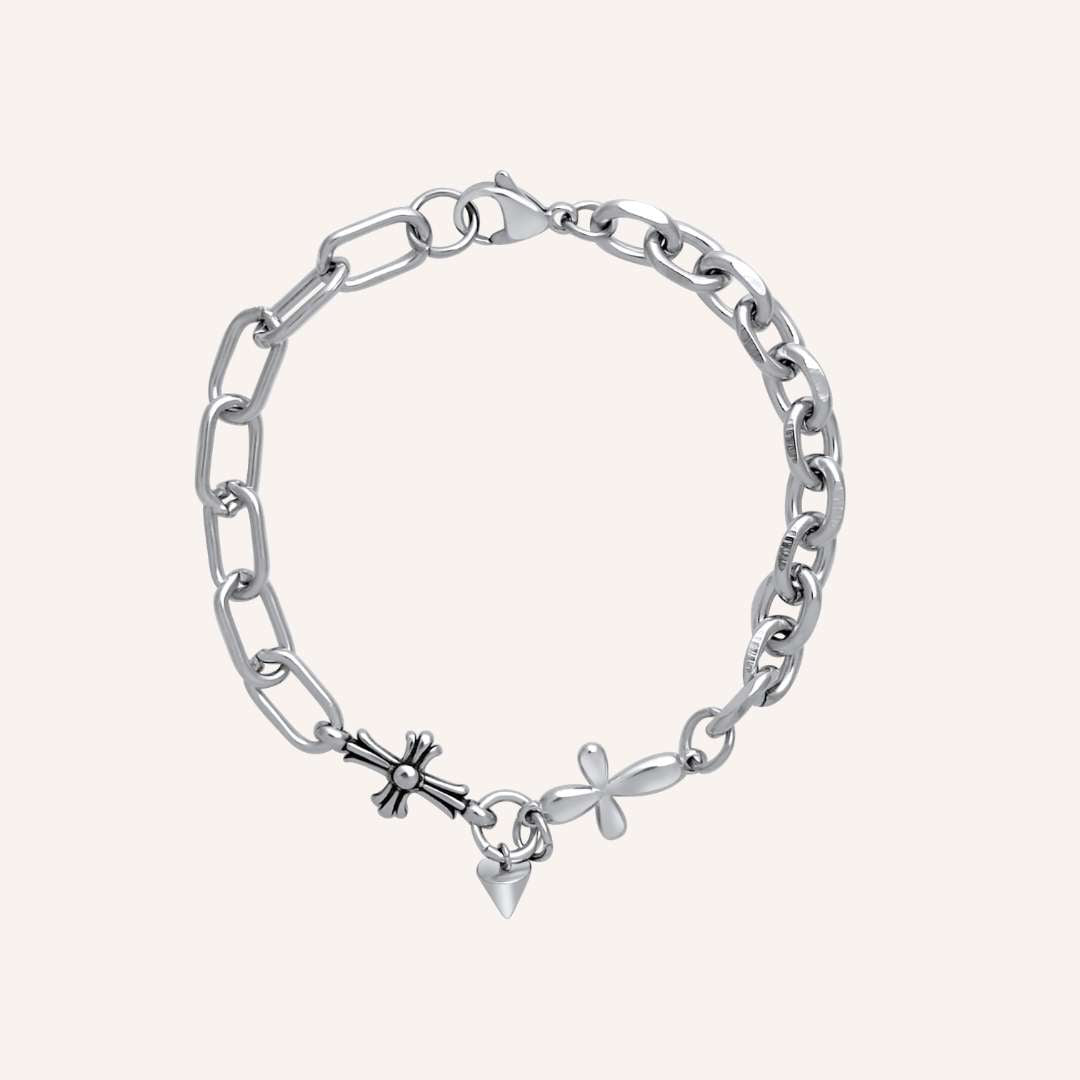 Dacre Double Cross Hybrid Chain Bracelet - BLFX