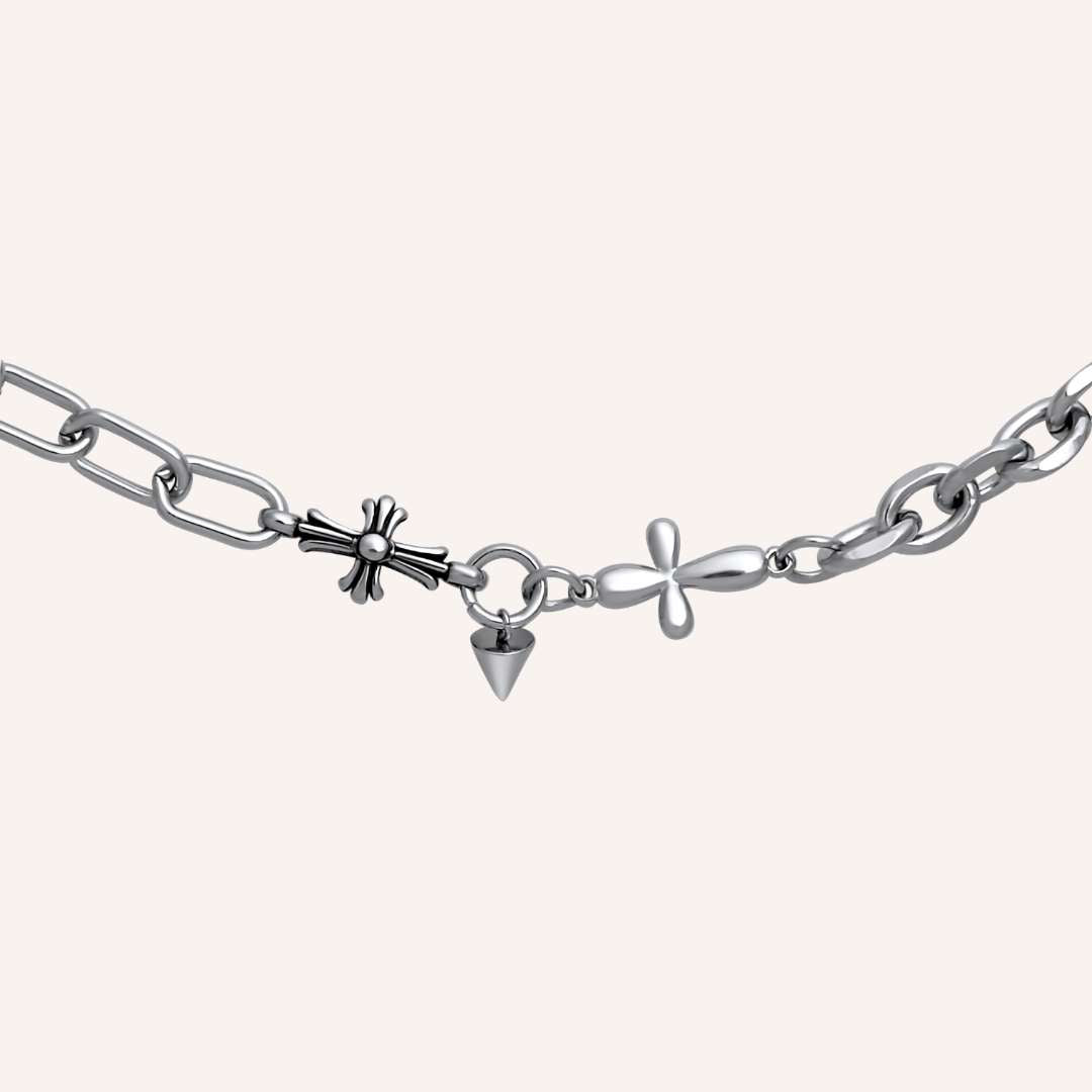 Dacre Double Cross Hybrid Chain Bracelet - BLFX