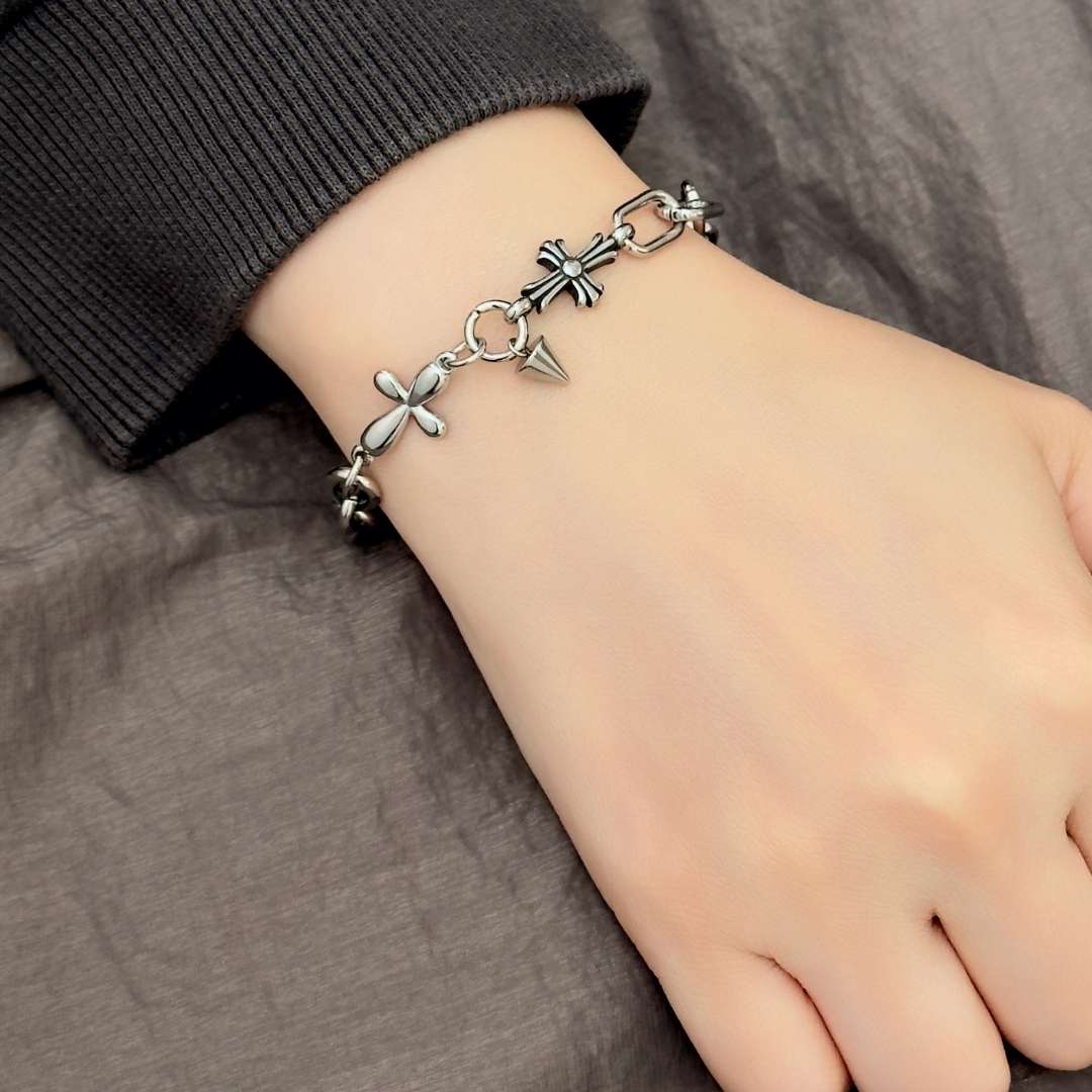 Dacre Double Cross Hybrid Chain Bracelet - BLFX