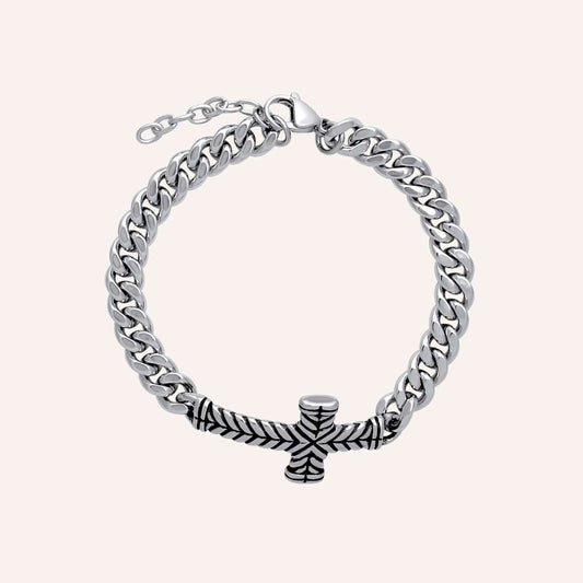 Dallas Cross Cuban Chain Bracelet - BLFX