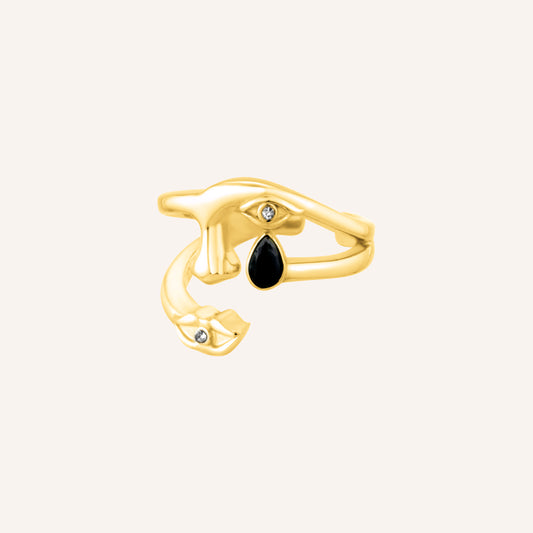 Adair Eye Nose Lips Ring - Gold