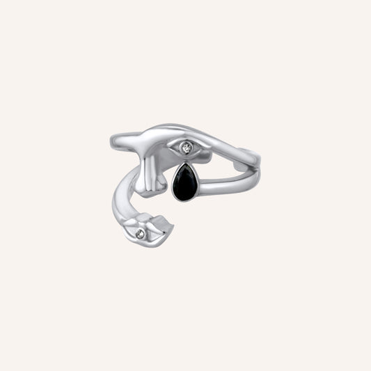 Adair Eye Nose Lips Ring - Silver