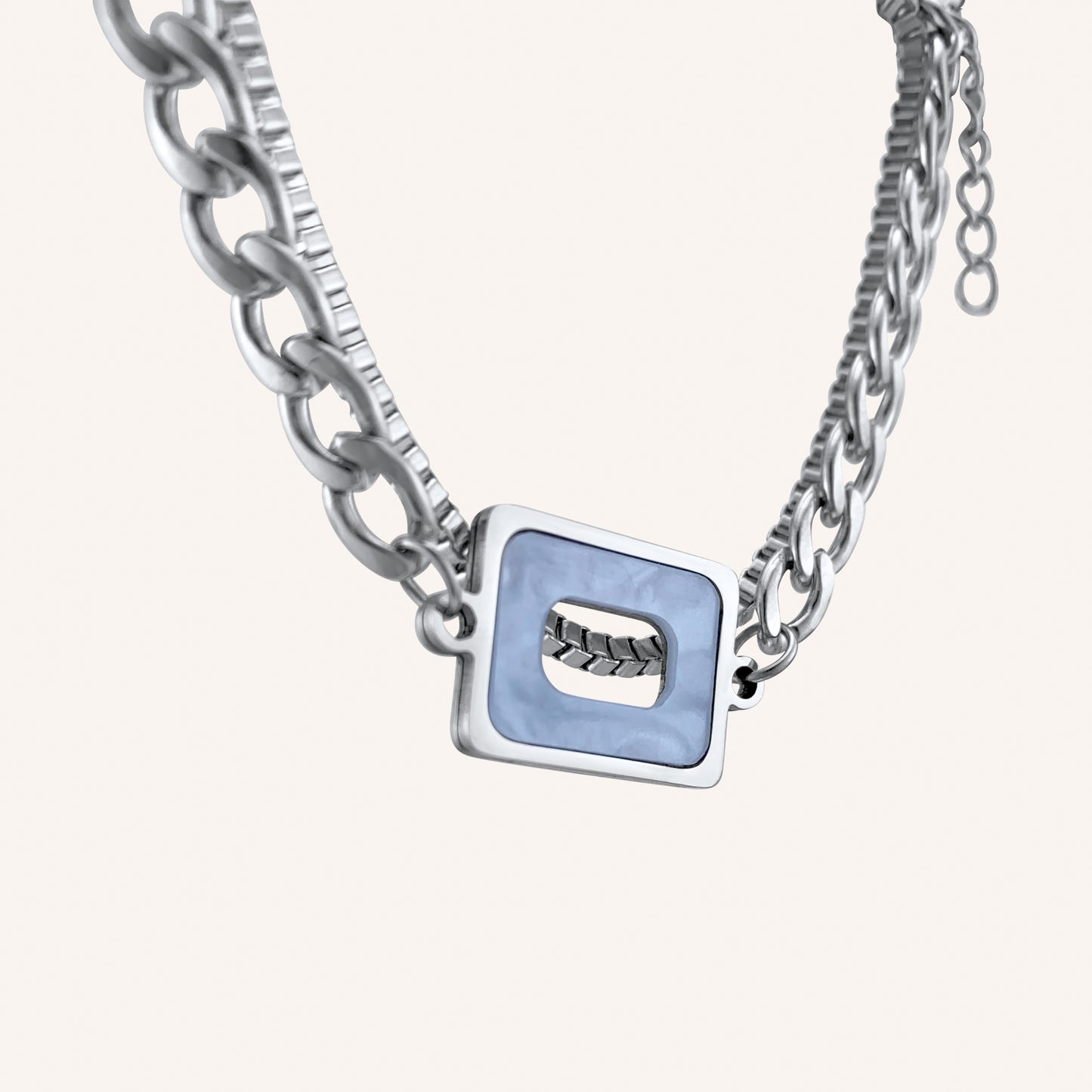 Adora Rectangle Shell Chain Bracelet