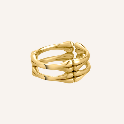 Alfredo Layered Bone Ring - Gold