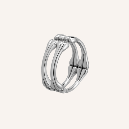 Alfredo Layered Bone Ring - Silver