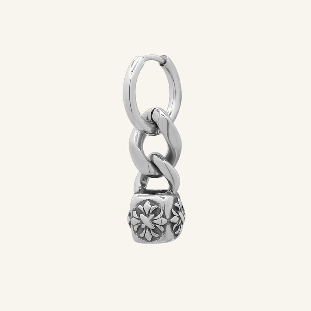 Alistair Chrome Bead Chain Hoop Earring - Single - BLFX
